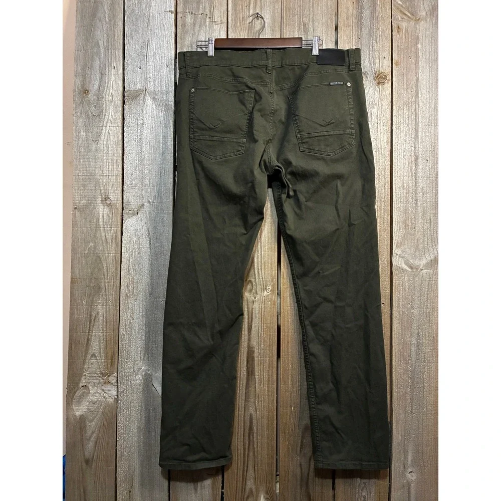 Hudson Blake Slim Straight Leg Pants Olive Green Mens 36 NM297ZZTP